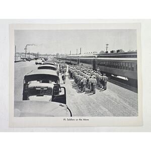 Vintage 1940s Miltary Soldiers On The Move Boarding 11x8.5 Photo Print #10